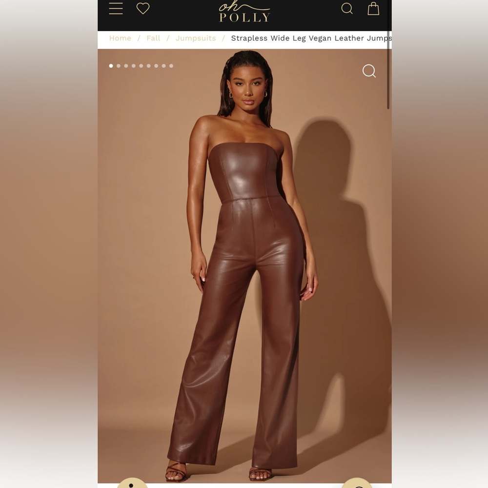 Oh Polly Vegan Leather Jumpsuit - NEVER WORN